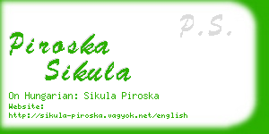piroska sikula business card